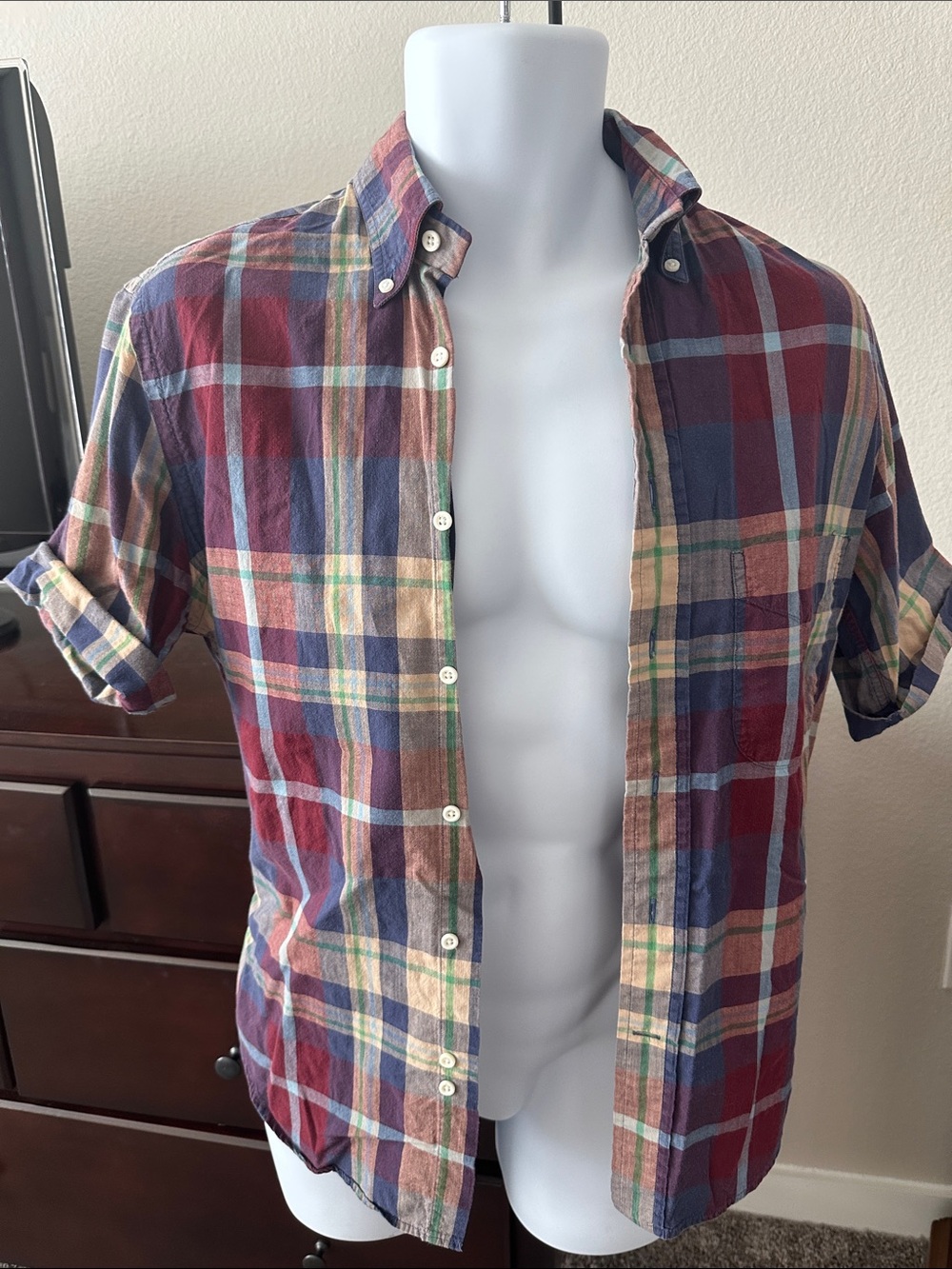 Gitman Brothers Vintage Men’s Short-Sleeve Plaid Button-Down Shirt